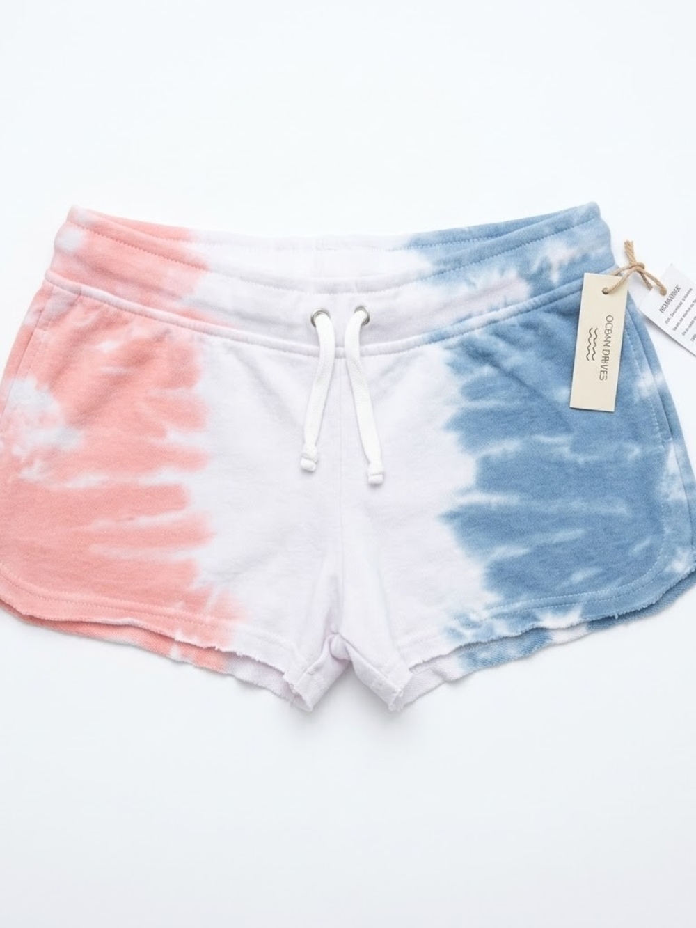 NWT OCEAN Drives Tie-Dye Shorts Sz L Beach Pastel Boho Athletic Shorts